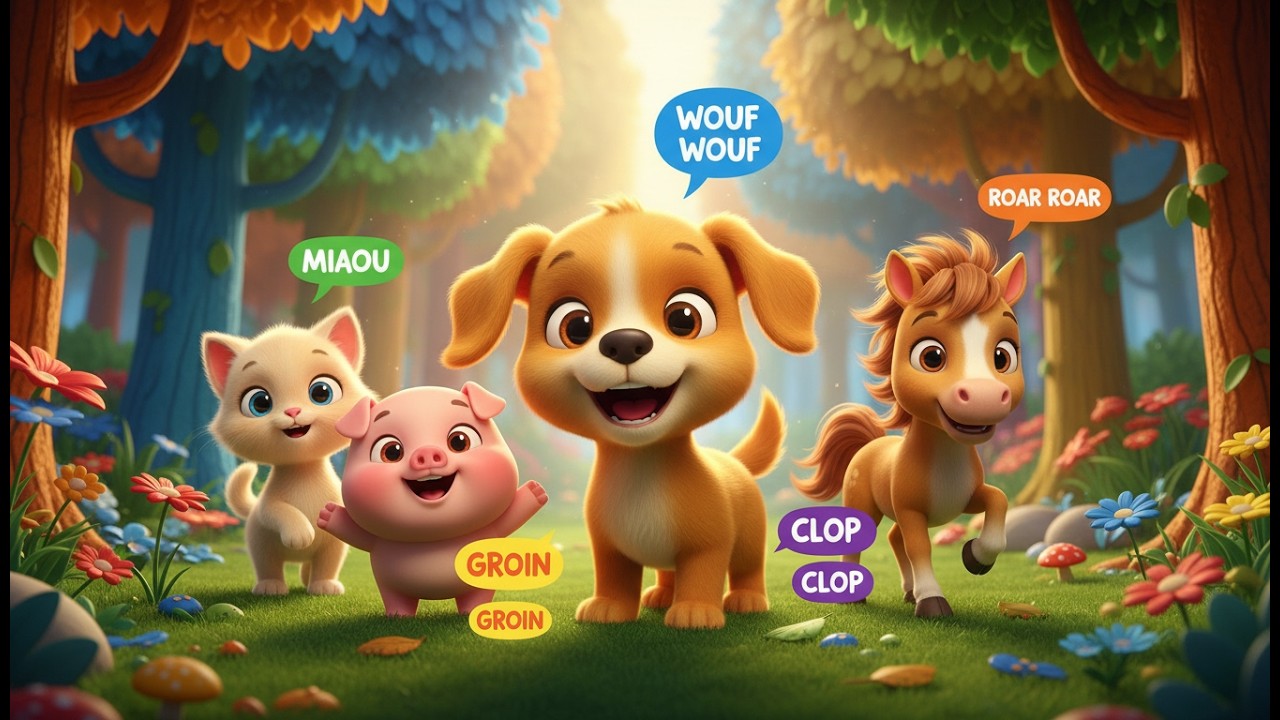 Les Sons des Animaux de la Forêt 🐶🐱🐷 | Chanson Enfants | Musique Bébé