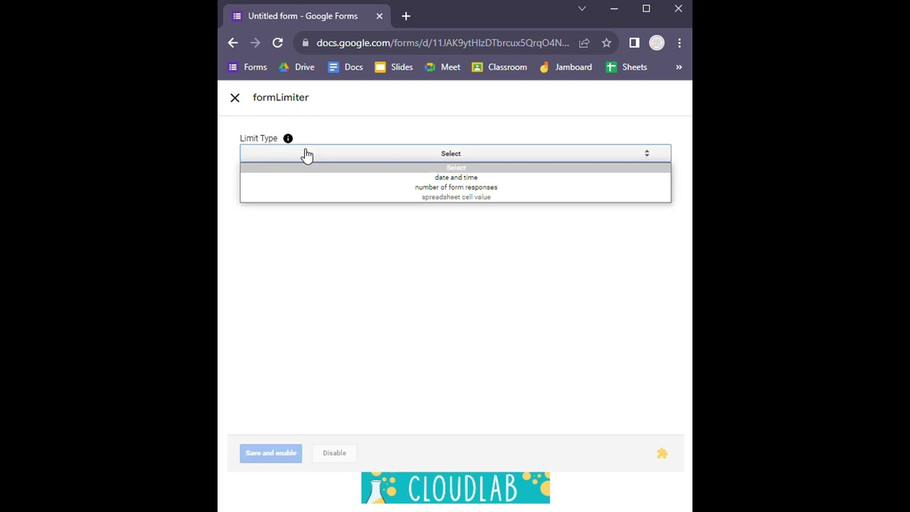 How to use the formLimiter Add on in Google forms