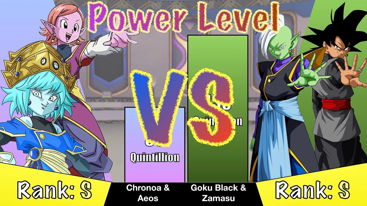 DBS Chronoa & Aeos vs Goku Black & Zamasu Power Level