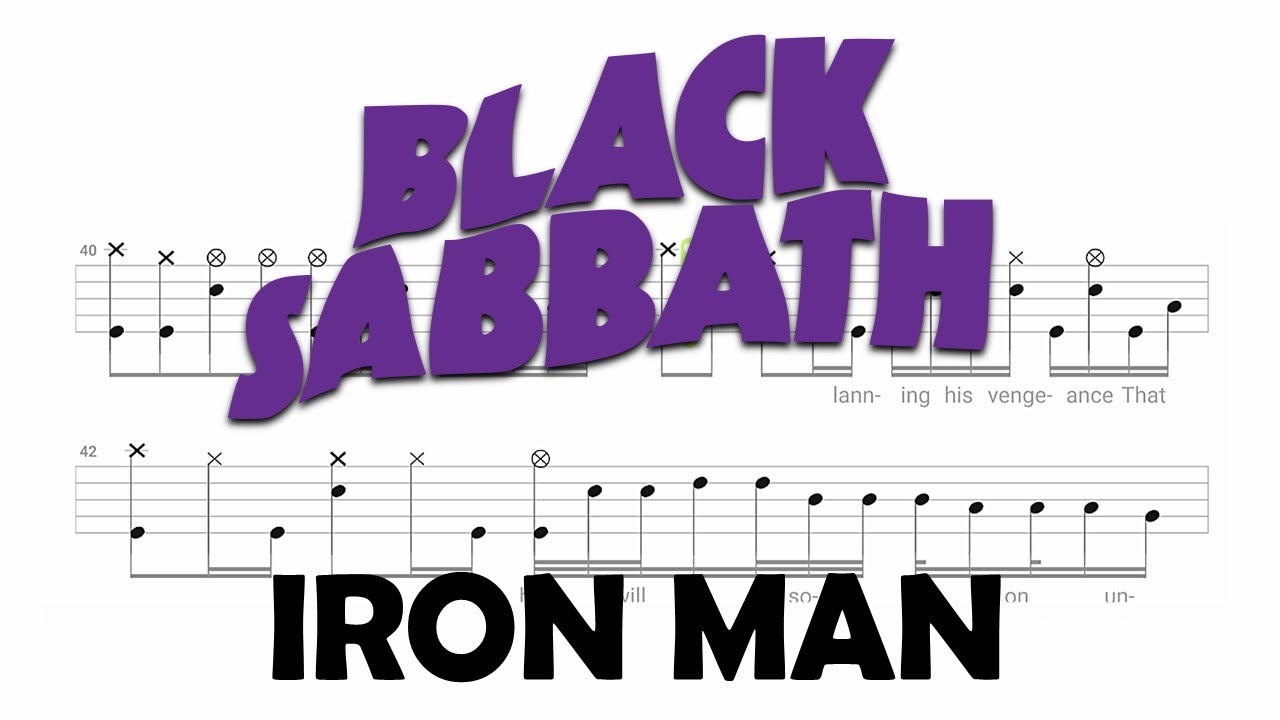 Black Sabbath - Iron Man (🔴 Drum Notation | Tutorial) @chamisdrums Bass Tabs on @ChamisBass