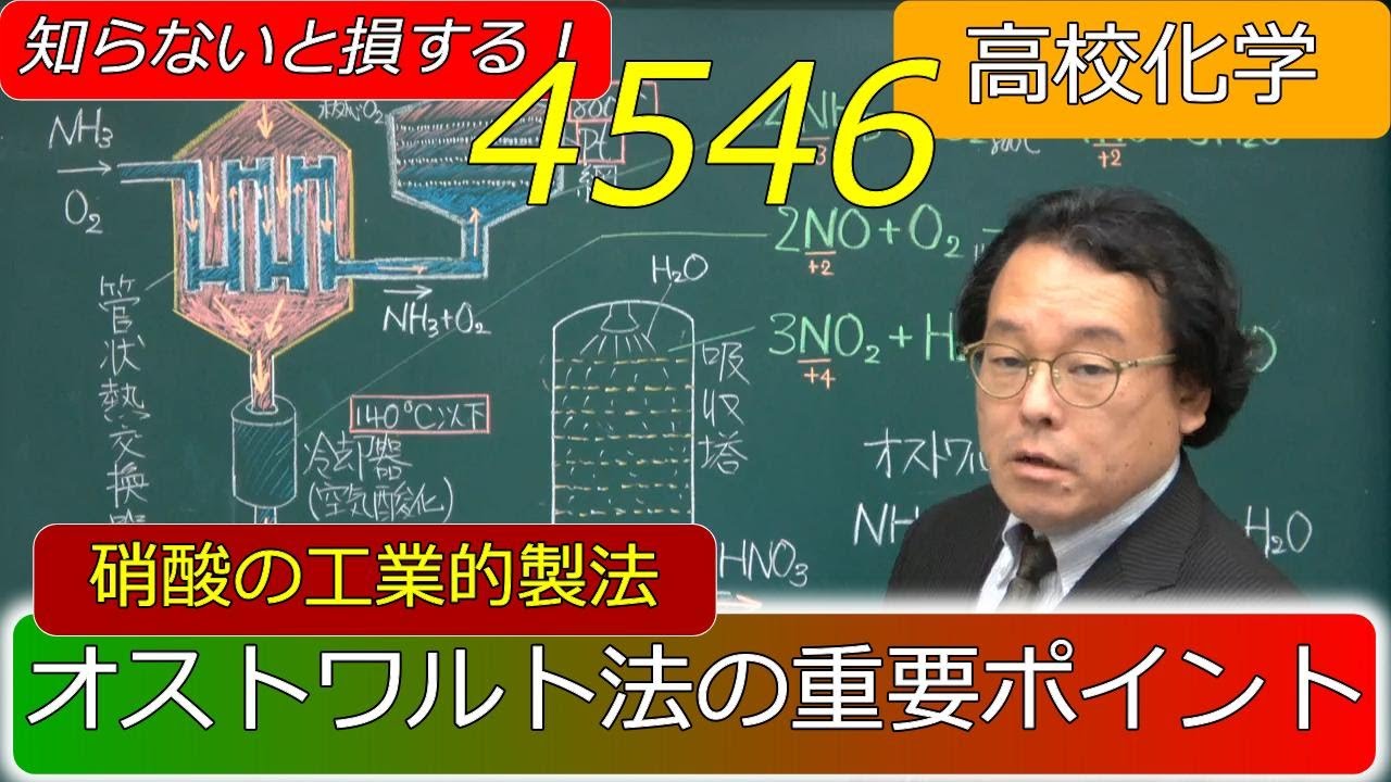 オストワルト法　濃硝酸　化学反応式　計算　覚え方　まとめ式　無機化学　高校化学　エンジョイケミストリー　132403