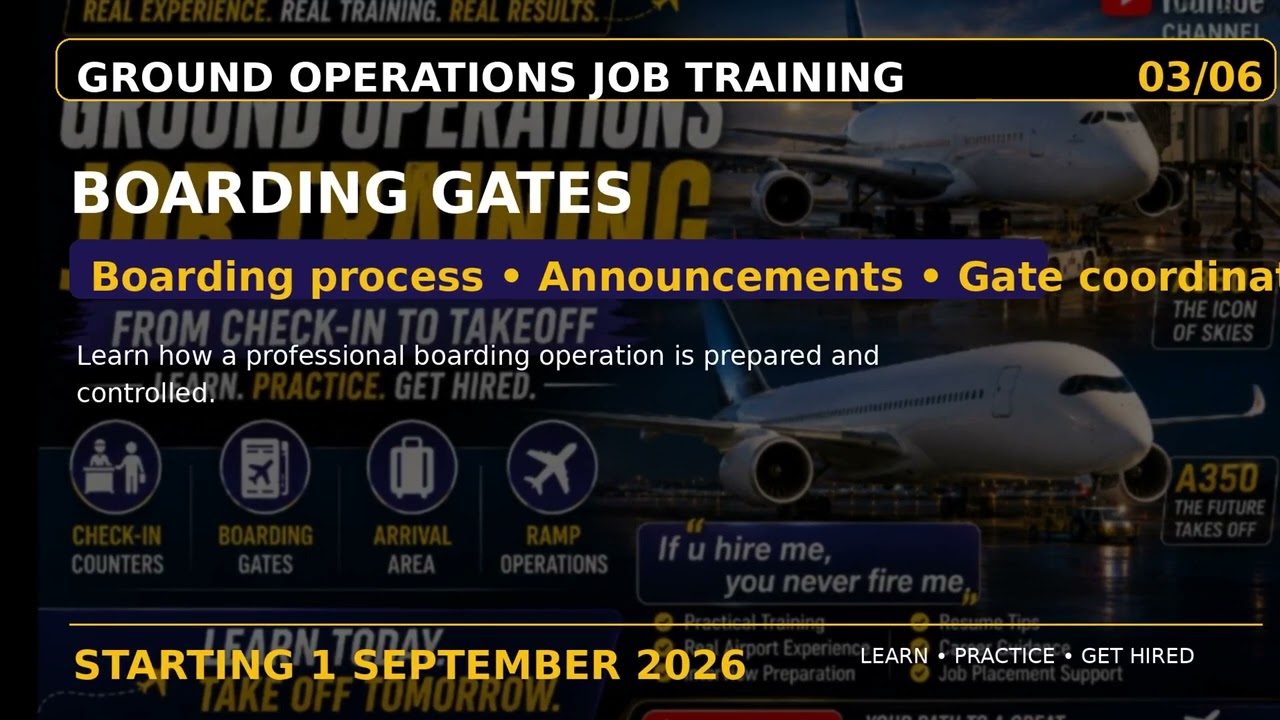 Starting 1st Sept 2026, free online training sessions for aviation job seekers.