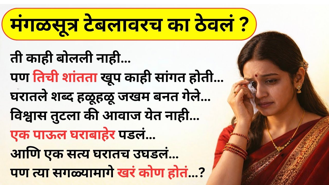 मंगळसूत्र का काढलं तिने ? 😱 खरं कारण धक्कादायक | हृदयस्पर्शी कथा | Marathi Story 