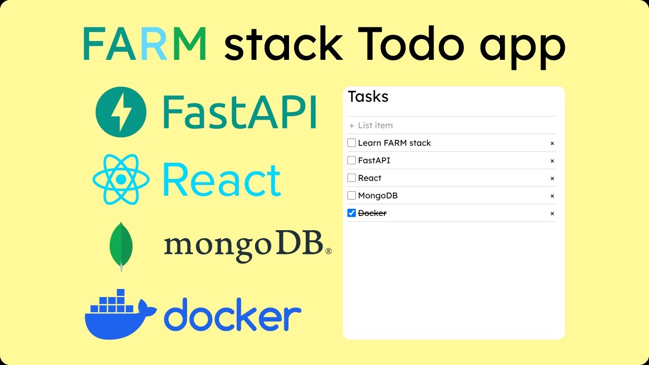 Demo FARM stack Todo app | FastAPI + React + MongoDB and Docker