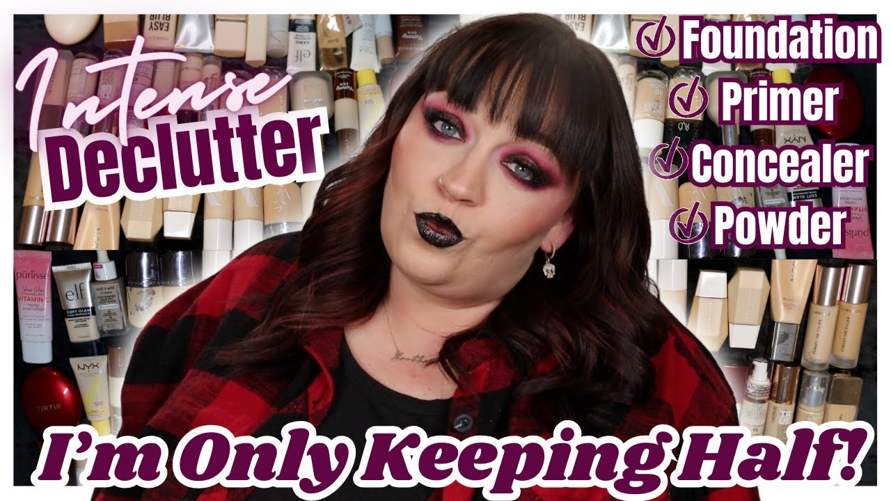 Decluttering my Foundation, Primer, Concealer & Power Collections! They're Now HALF GONE! #declutter