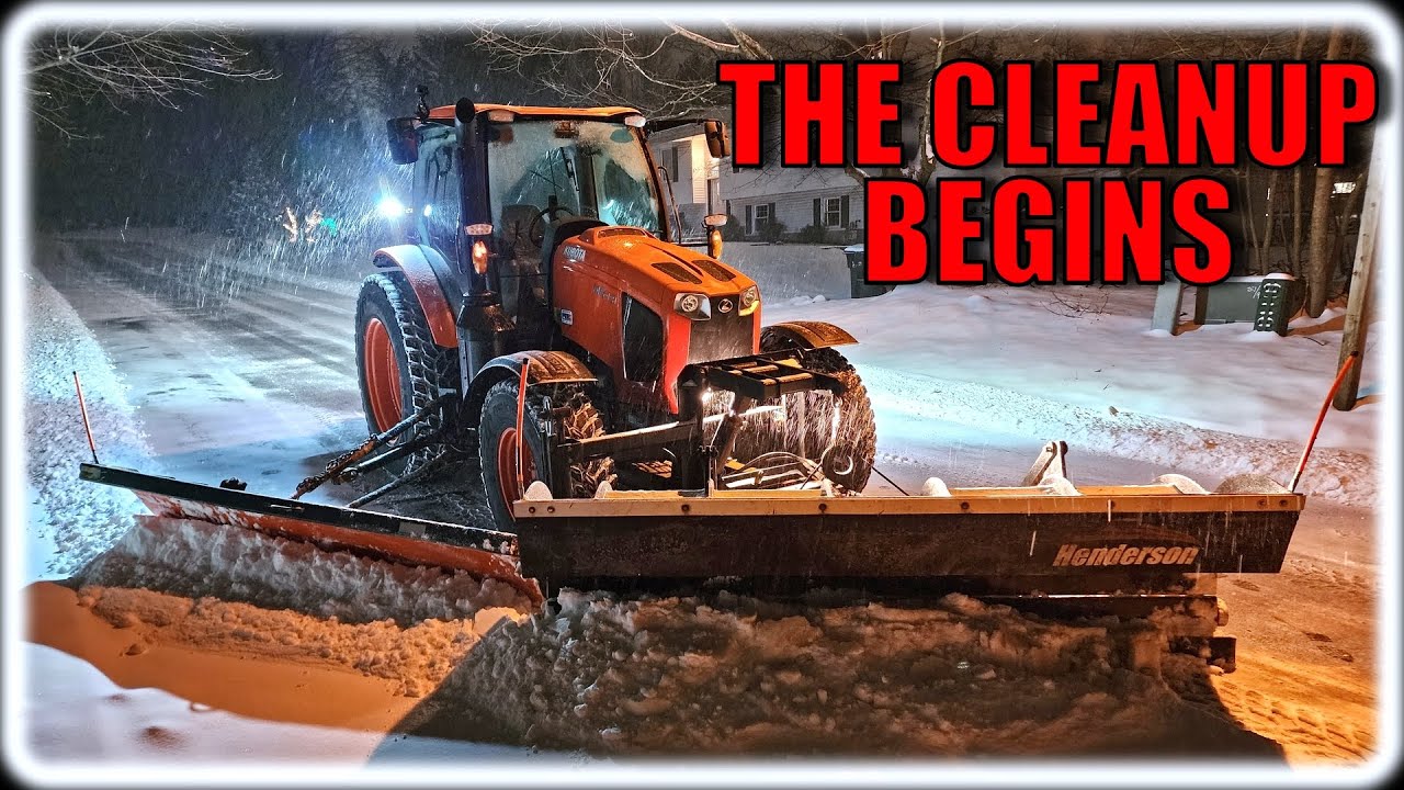 4AM Cleanup Run - Snow Plowing with the Tractor