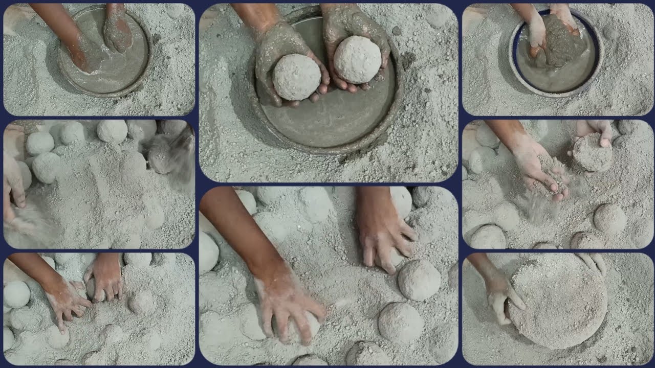 Soft Gritty Dusty Fluffy Balls Dry+💦 Crumbling on Floor & Paste Mixing ASMR