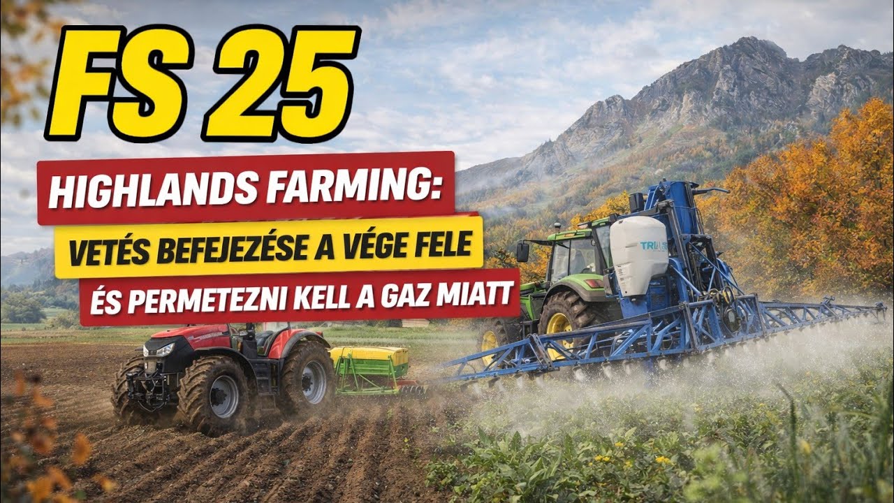 Fs 25 Highlads Fishing vetés befejezése a vége felé és permetezni kell a gaz miatt.