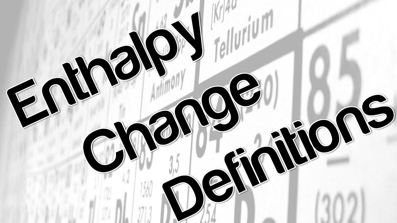 Enthalpy Change Definitions