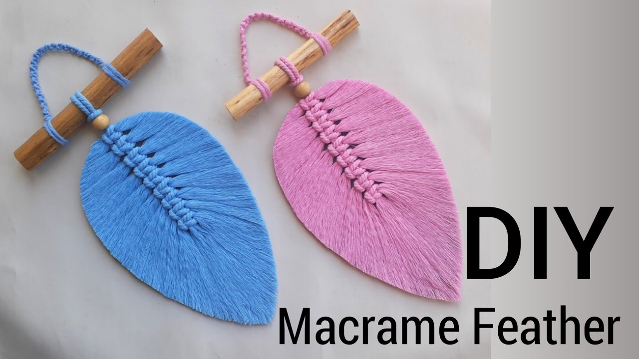 Macrame Wall Hanging Feather Leaf | Hiasan Dinding Macrame Daun