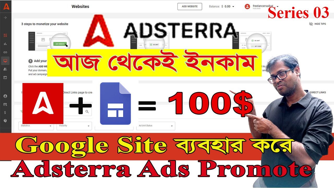 Promote Adsterra with Google site - Adsterra Earning with google sites - Earn Money From Adsterra