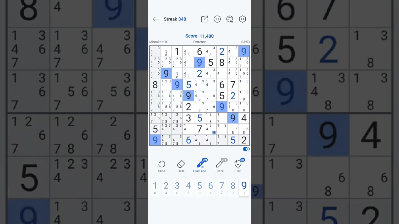 詳細講解 數獨 sudoku Extreme 2.89% X Chain