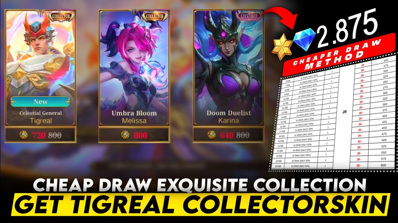 CHEAP DRAW TIGREAL COLLECTOR SKIN | EXQUISITE COLLECTION MARCH EVENT MLBB