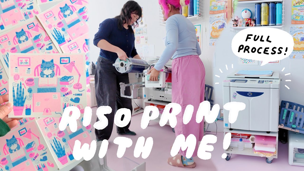 how I make RISOGRAPH PRINTS ☆ drawing on procreate, file set up, full riso process