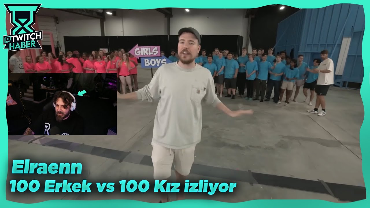Elraenn - 100 ERKEK VS 100 KIZ İzliyor (MR BEAST)
