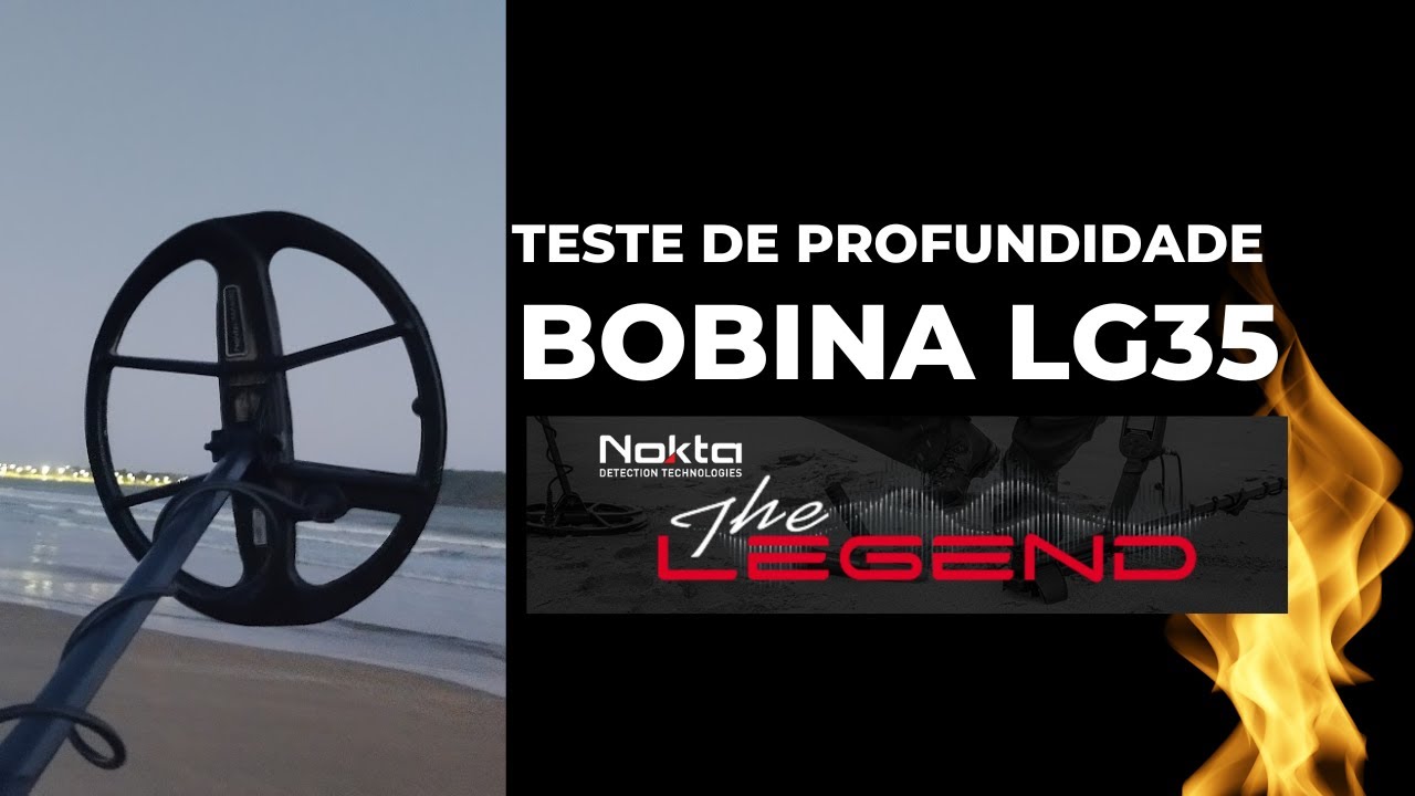 Teste de Profundidade na Praia Nokta The LEGEND bobina LG35 #noktalegend #detectorismo
