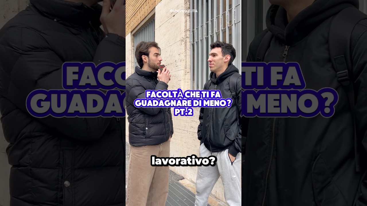 QUAL &Egrave; LA FACOLT&Agrave; CHE TI FA GUADAGNARE DI MENO?💰PT.2 #univoiceita #unilife #intervista #perte