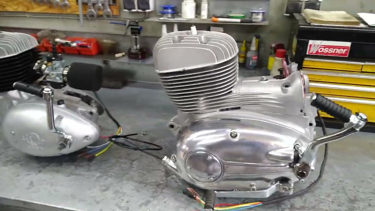 Silnik wsk 125 i mz es 250/1 jask&oacute;łka, zapłon CDI, gaźnik nowej generacji, prezentuje po remoncie