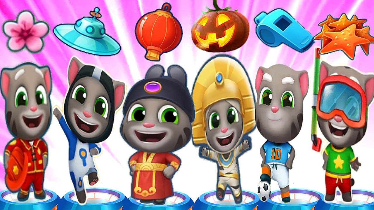 Talking Tom Gold Run Fortune Tom vs Splash vs Astronaut vs Mummy vs Fireman vs Football Tom Gameplay