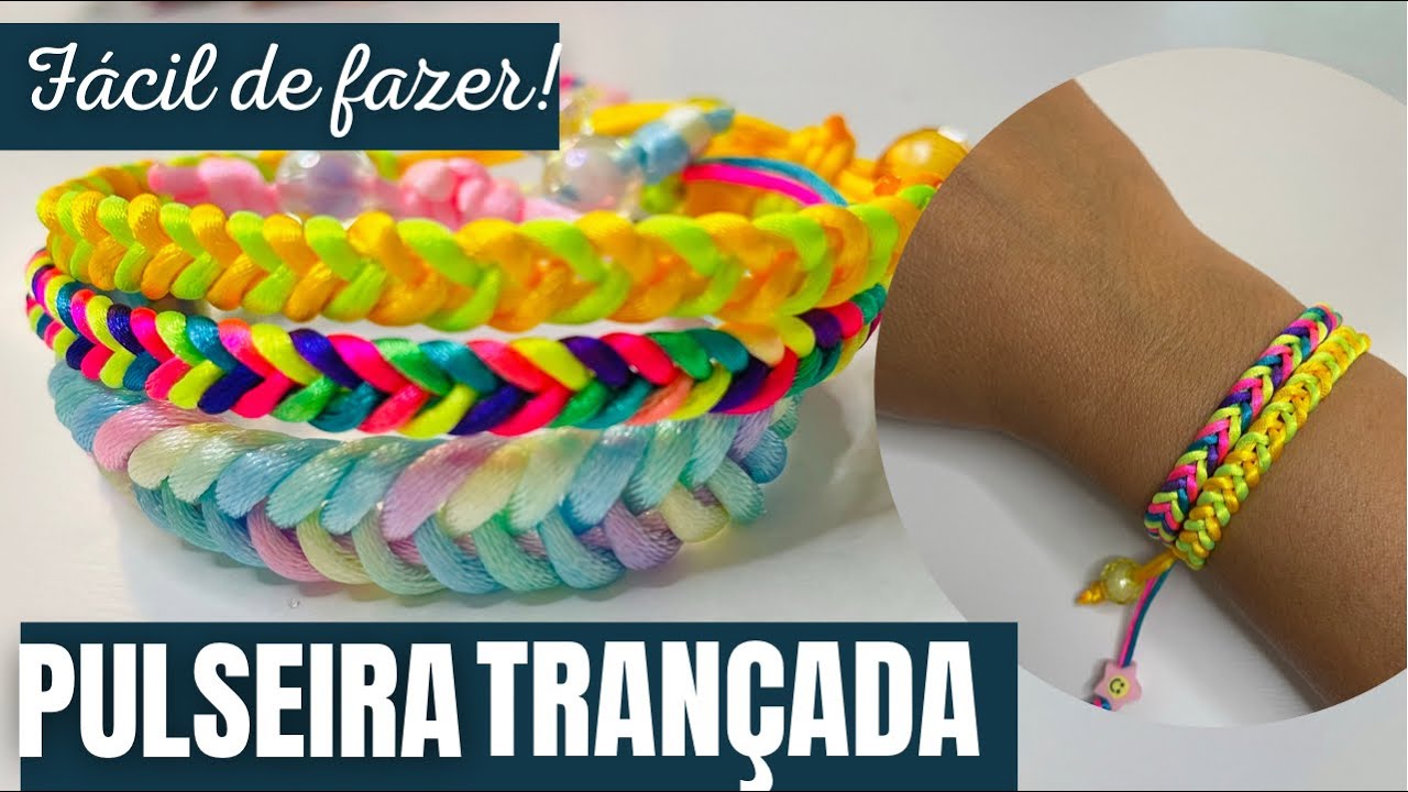 COMO FAZER PULSEIRA TRAN&Ccedil;ADA DE MACRAME F&Aacute;CIL | PARA INICIANTES | DIY