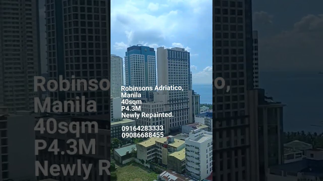 For Sale Studio Unit in Robinsons Adriatico Ermia Manila. 40sqm. P4.3M. Near UP PGH.