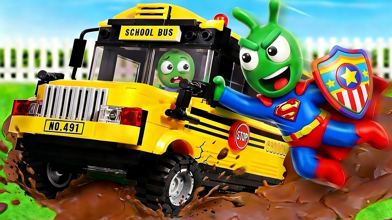Pea Pea Súperhéroe Rescata al Bebé del Autobús Escolar Atascado | Caricatura para Niños