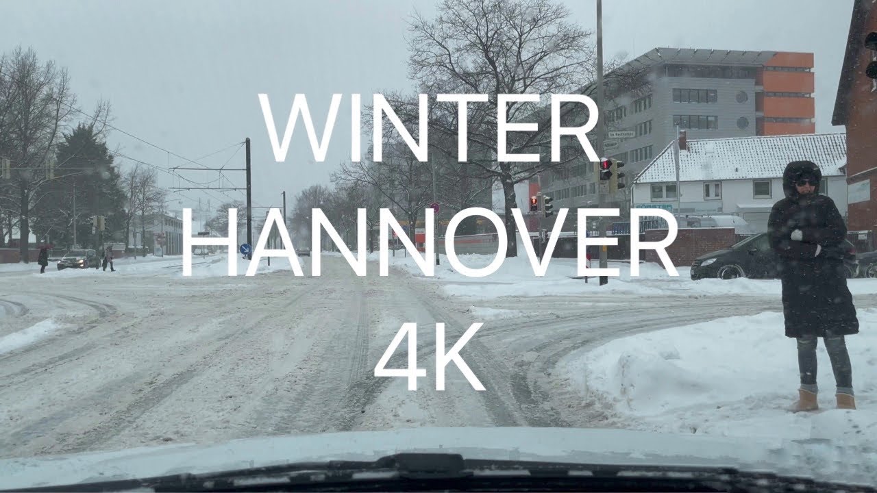 Wintereinbruch | Heavy Snowfall - Drive through Hannover, Germany in 4K