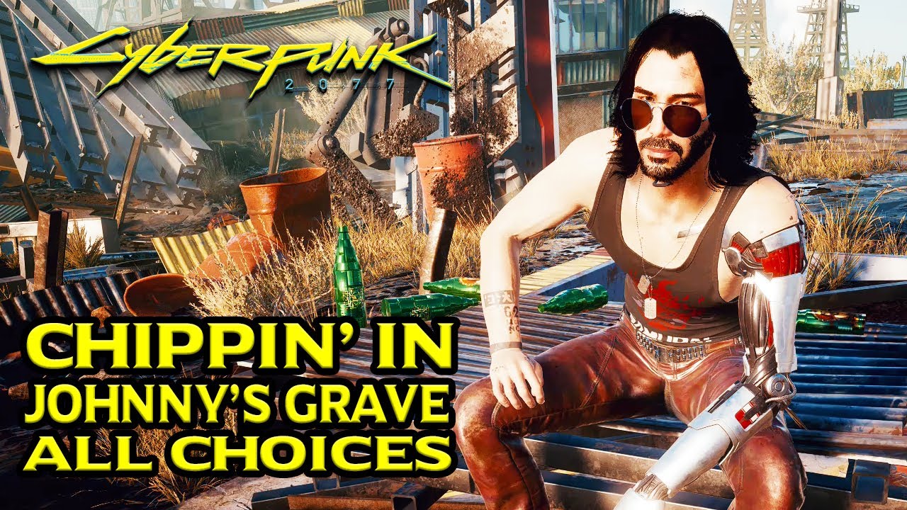 Cyberpunk 2077 - Visit Johnny's Grave, Chippin In (All Dialogue Choices)