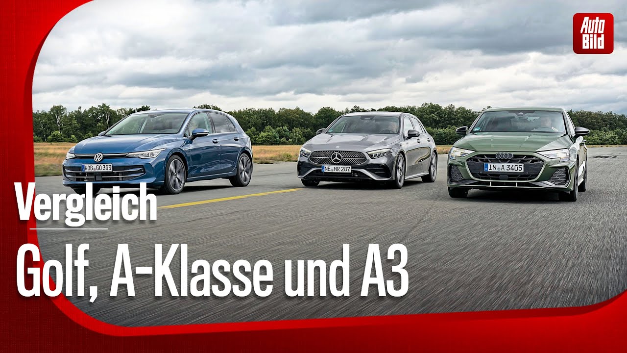 VW Golf, Mercedes A-Klasse und Audi A3 | Premium-Kompakte im Vergleich | mit Jonas Uhlig