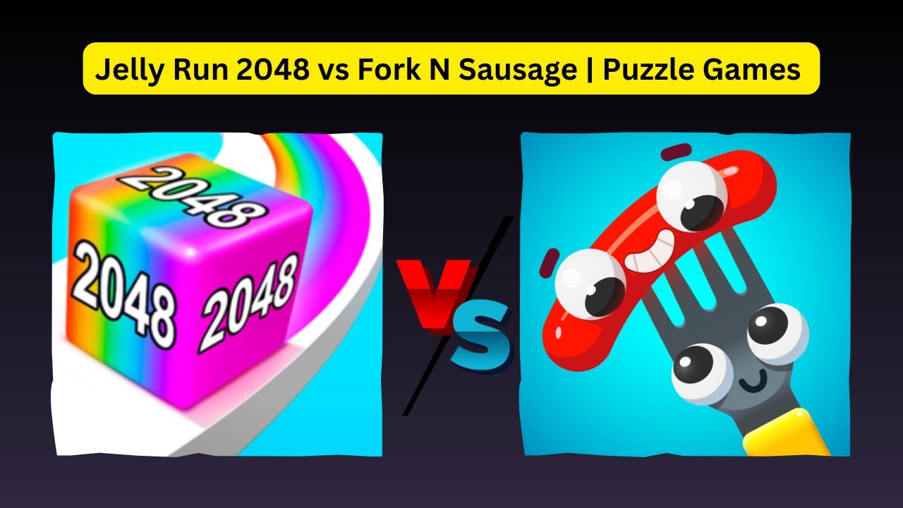 Jelly Run 2048 vs Fork N Sausage – Puzzle Runner Gameplay Comparison