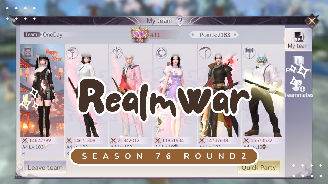 REALM WAR Season 76 Round 2 Perfect World Mobile VNG