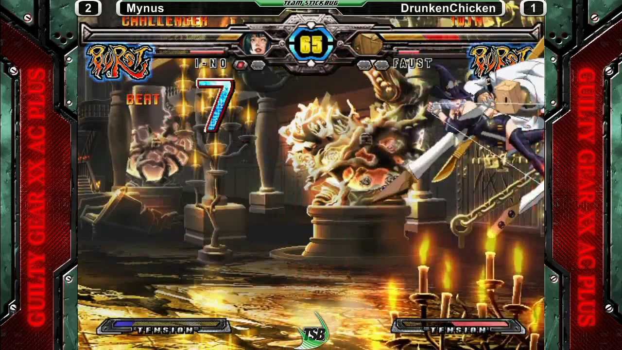 Guilty Gear XX Accent Core +R @ TSB 1/25 - Mynus (I-no) против DrunkenChicken (Faust), ГРАНД-ФИНАЛ