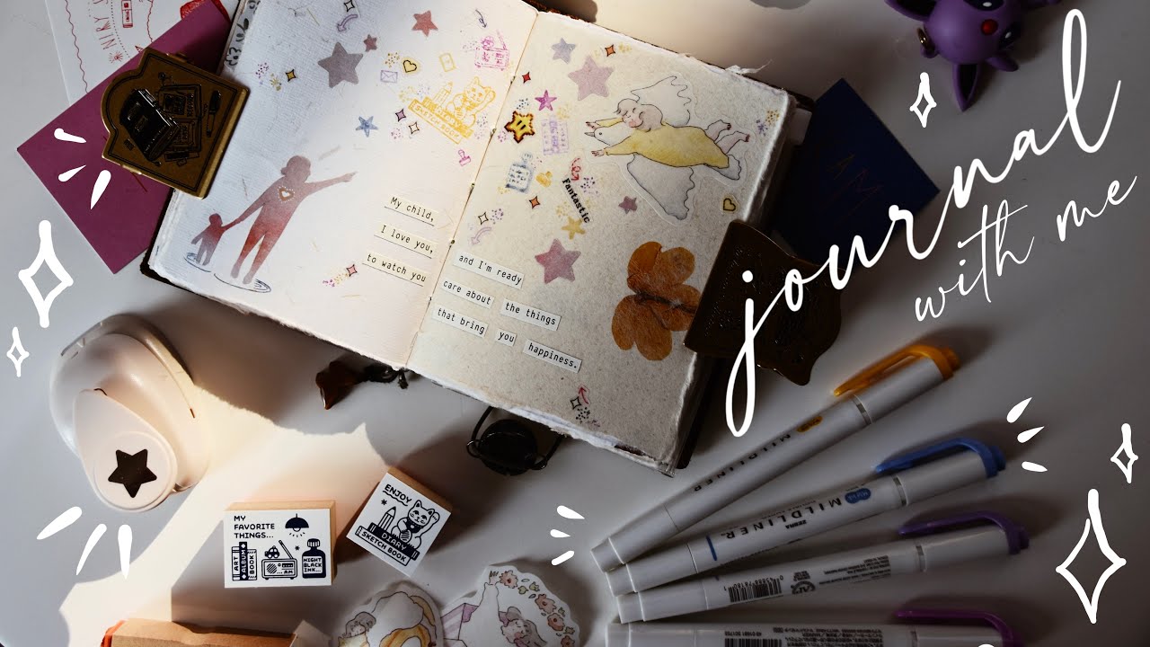 ₊˚⊹ ♡ Inner child journaling • Journal with me • New stamps & stickers • My March ♡ ₊˚⊹
