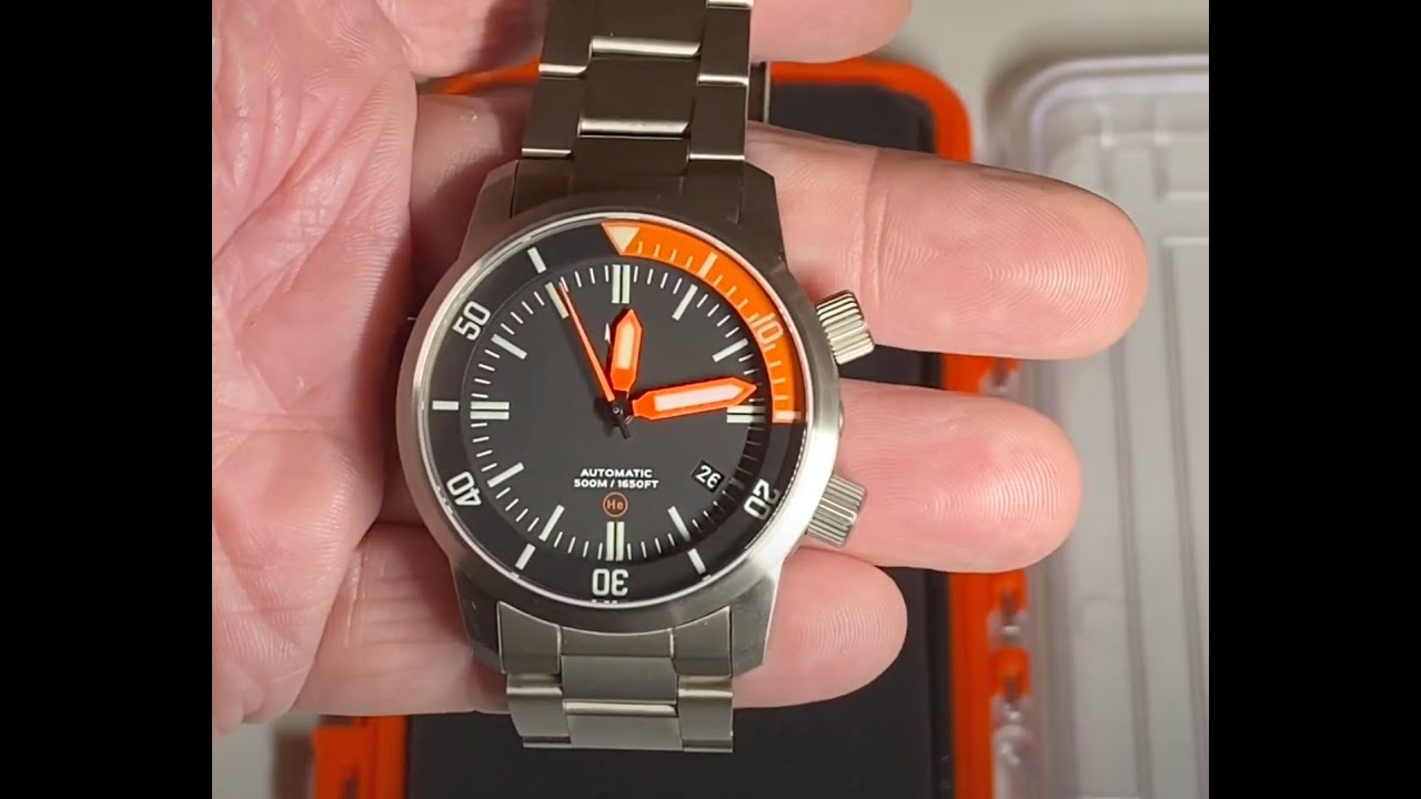 Titanium DC-50 Dual Crown 50ATM Diver Automatic Watch With Date + Bracelet by Maratac®!
