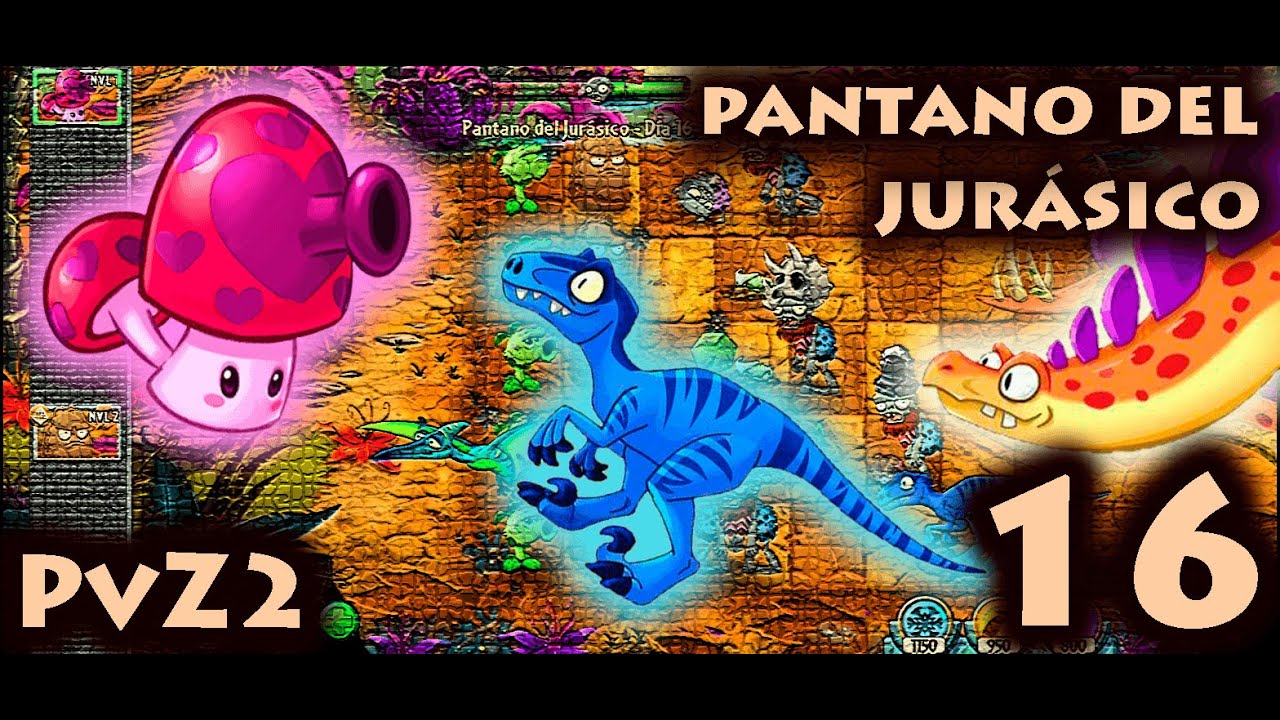 Plantas vs. Zombies 2 - Pantano del Jurásico - Día 16