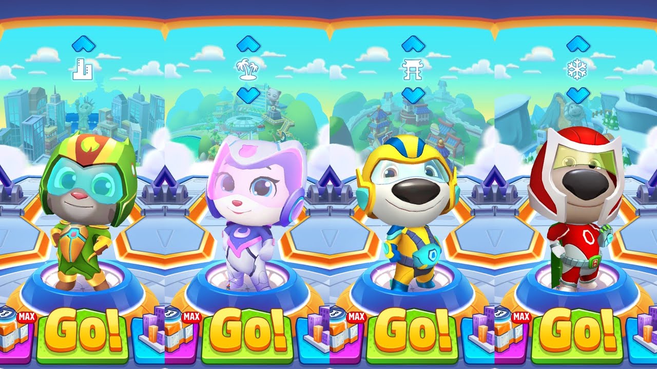 Talking Tom Hero Dash Power Plant Tom vs Lunar Explorer Angela vs Sunbeam Hank vs Red Flame Ben