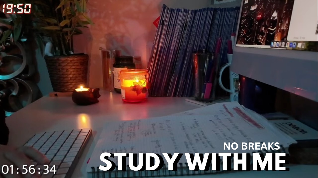 LIVE 🔴  Study With Me | NO BREAKS | 🌧️ Rain  Sounds