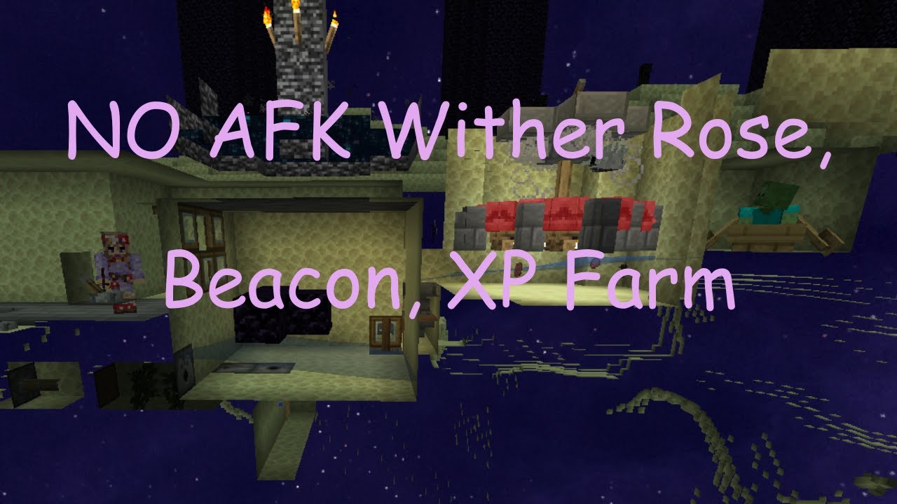 NO AFK Wither Rose, Beacon, XP farm tutorial