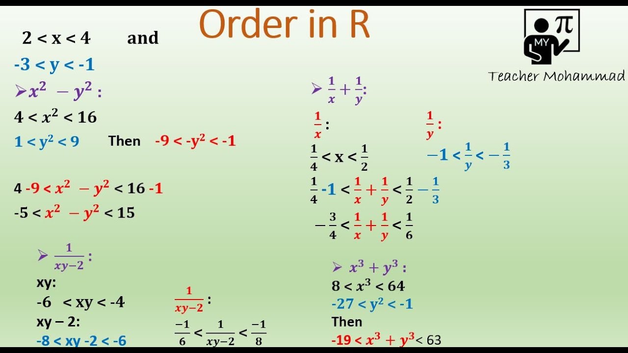 Order of real numbers _ Grade 10