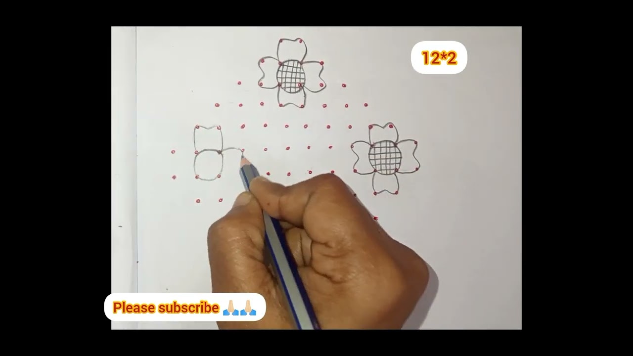 12*2 dots rangoli/festival rangoli/youtube shorts/viral video design rangoli 