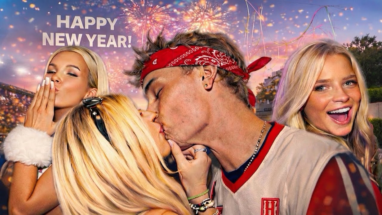 Целующиеся девушки на крупнейшем новогоднем фестивале в Америке!