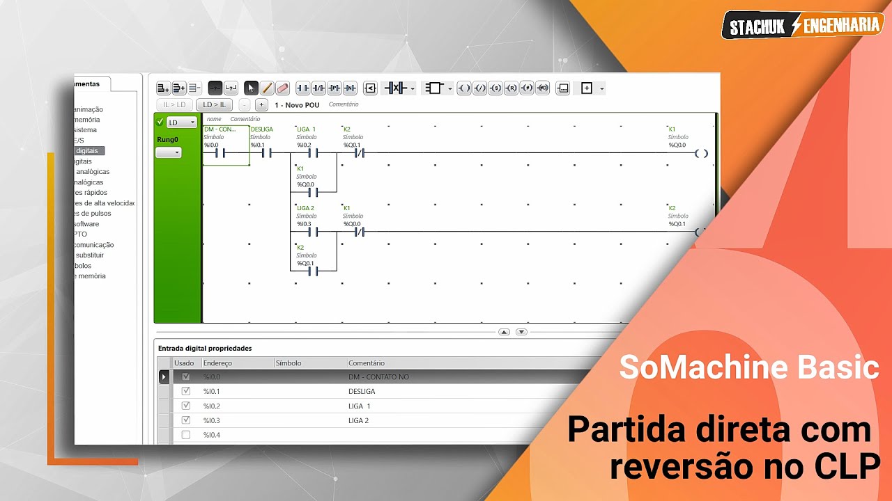 SoMachine Basic - Aula 03 - Partida Direta com Reversão no CLP