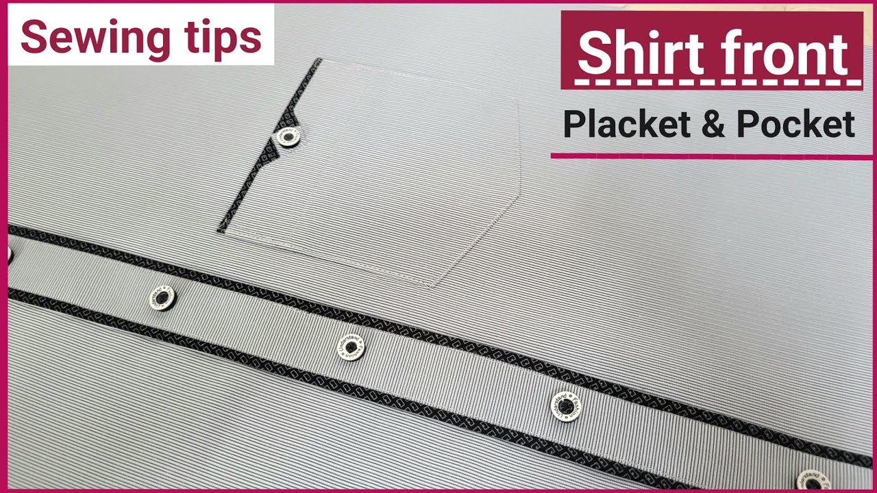 Double Piping Placket and Pocket Stitching | designer shirt front patti
