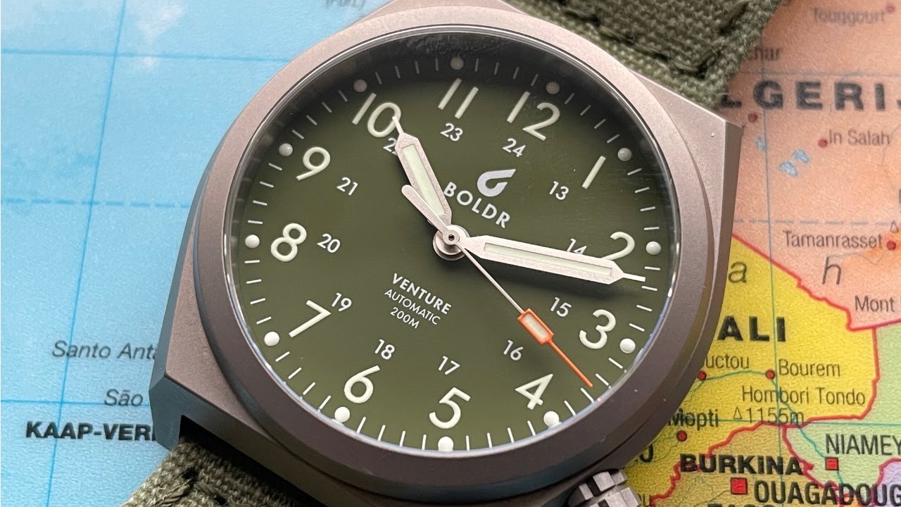 Boldr Venture Jungle Green: Beautiful Green Dial Automatic Field Watch With Titanium Case 200M (4K)