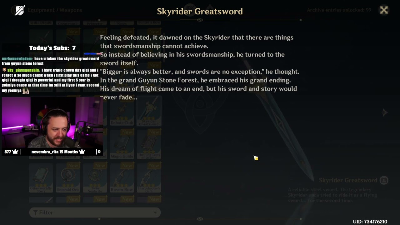 Skyrider Greatsword Description