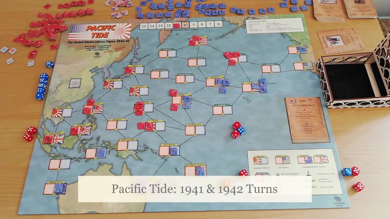 Pacific Tide: Playthrough 1941 & 1942 Turns - Diagonal Move