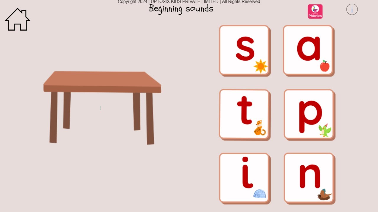 Blending and Segmenting with Sound s, a t, p, i | Pre-Reading and Pre_Spelling Games