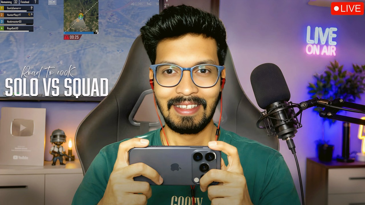 🔴Solo Vs Squad Live in BGMI 4.5 Update | Challenges Accepted✅ | Road to 100k🔥​
