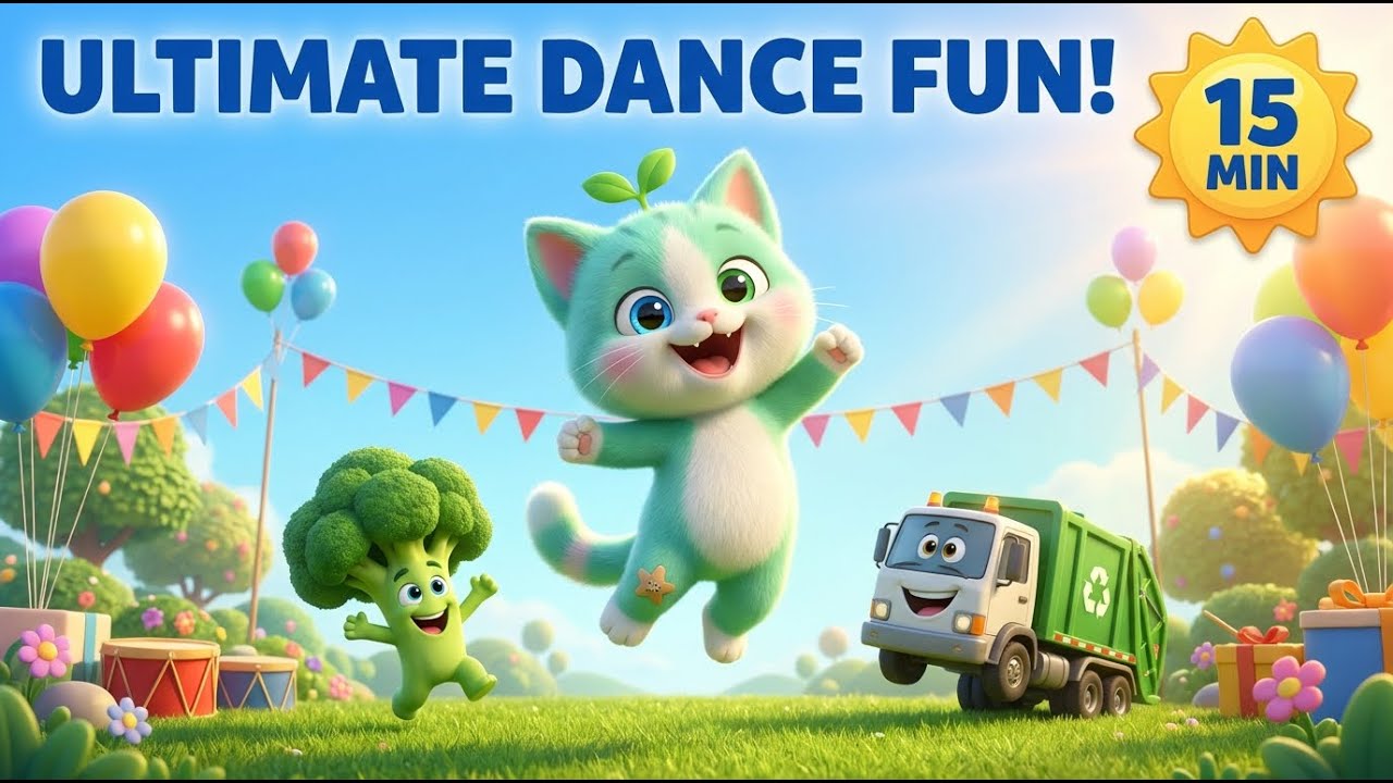 Mint Cat's Dance Party! 💃 15 Min Non-Stop Action Songs | Dudi Dudi + Boo Boo Song