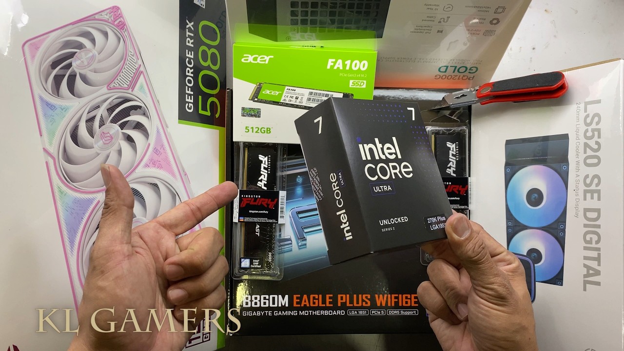 intel CORE ULTRA 7 270K Plus GIGABYTE B860M EAGLE PLUS WIFI6E LS520 SE RTX5080 Gaming PC Build